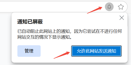 浏览器通知权限设置示例